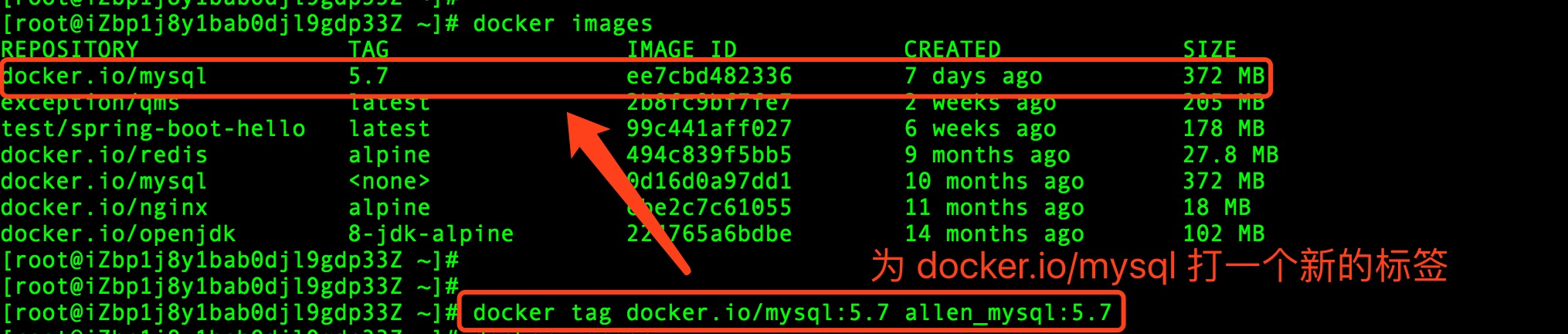 Docker tag 添加標簽